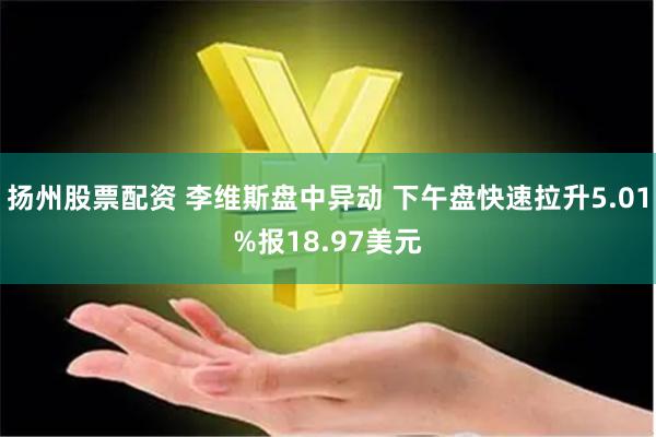 扬州股票配资 李维斯盘中异动 下午盘快速拉升5.01%报18.97美元